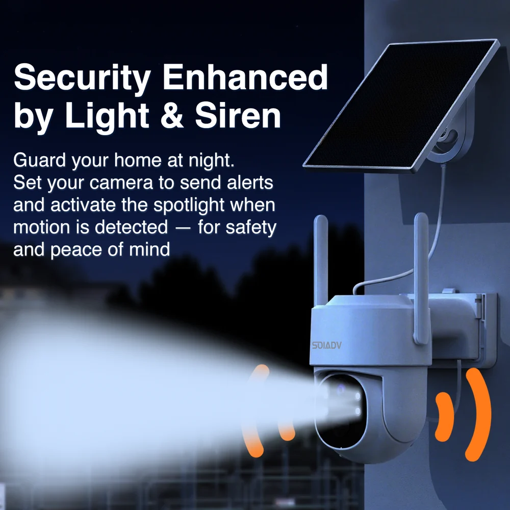 SOIADV light and siren security camera feature